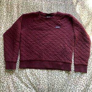 Patagonia Quilted Crewneck - Burgundy - Organic Cotton
